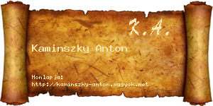 Kaminszky Anton névjegykártya